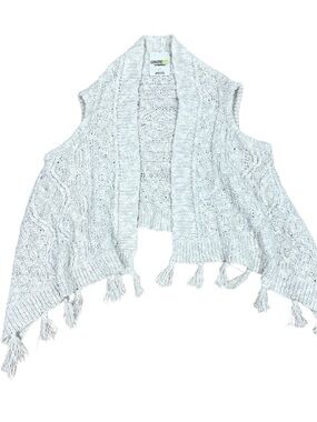 Genuine Kids by OshKosh Boho Light Oatmeal Knit Tassel Sleeveless Vest